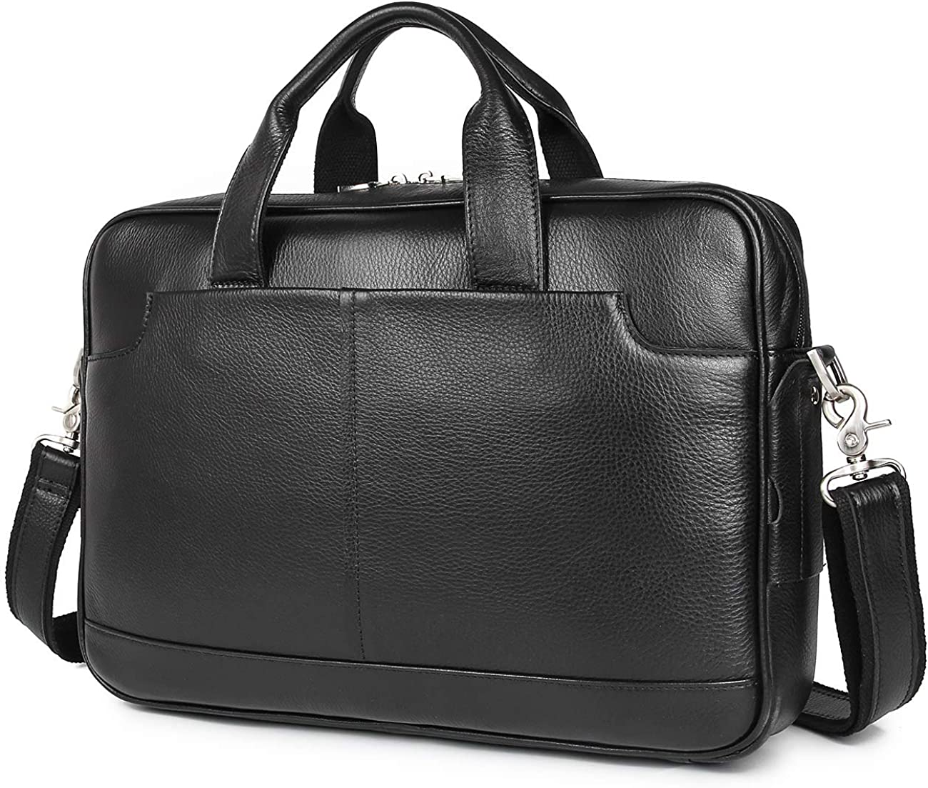 230816072415852_1 Augus Leather Laptop Briefcase for Men,Waterproof Travel Messenger Duffle Bags 15.6 Inch Laptop Bag - Image 1